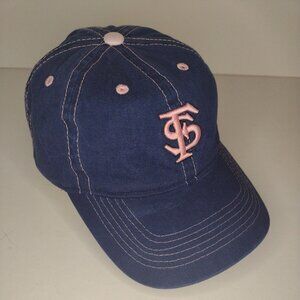 FLORIDA STATE / Womans Girls   Strapback Cap Hat / Pink & Denim/ V G Cond. READ